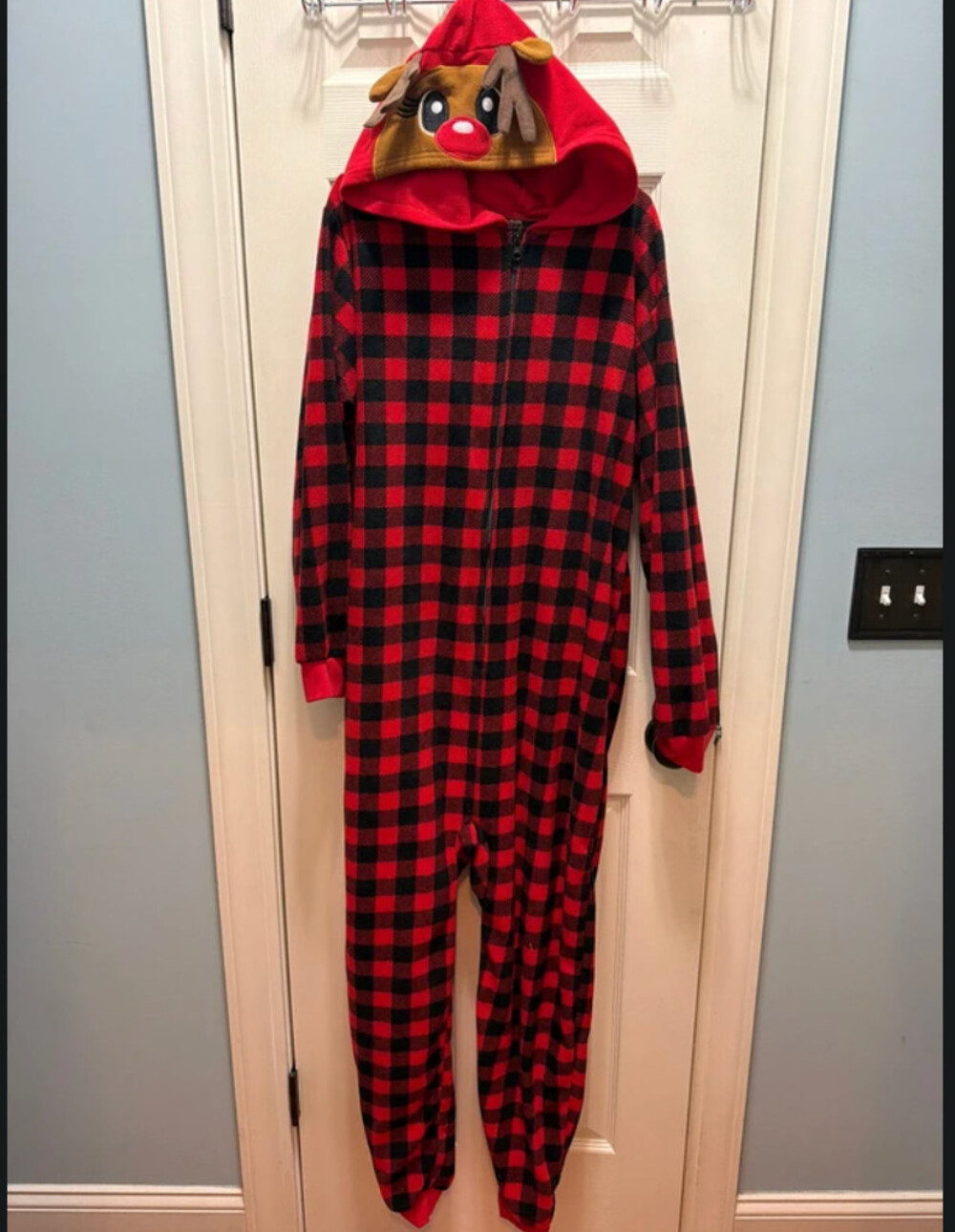 Reindeer Holiday One Piece Costume Adult XL Halloween Jumpsuit